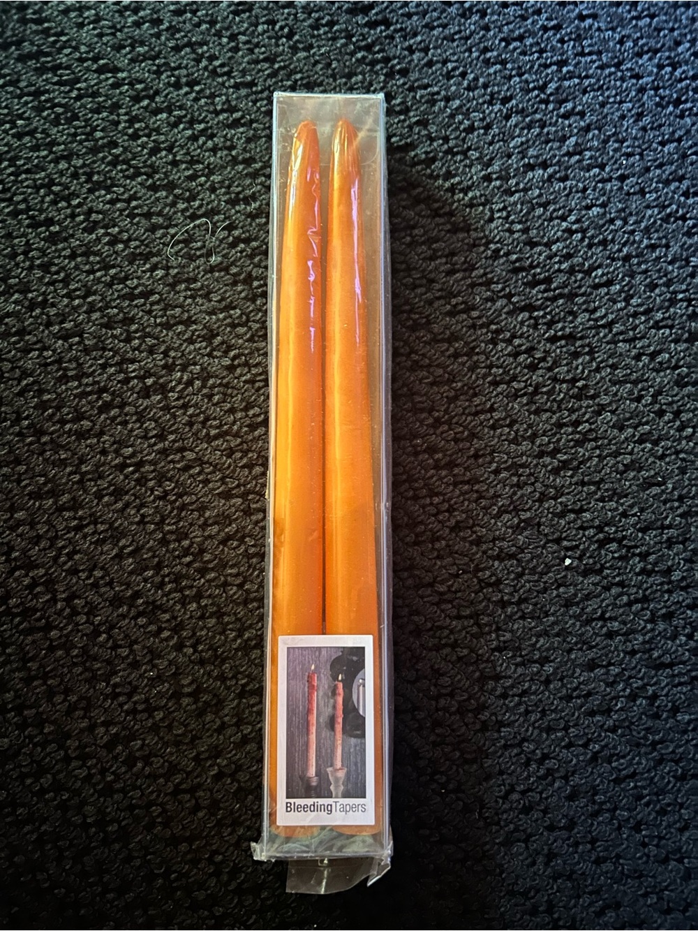 Orange 12" Bleeding Drip-Effect Taper Candles - 2 Pack